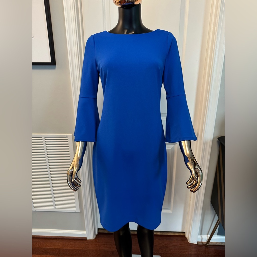 Calvin Klein Cobalt Blue Long Sleeve Dress